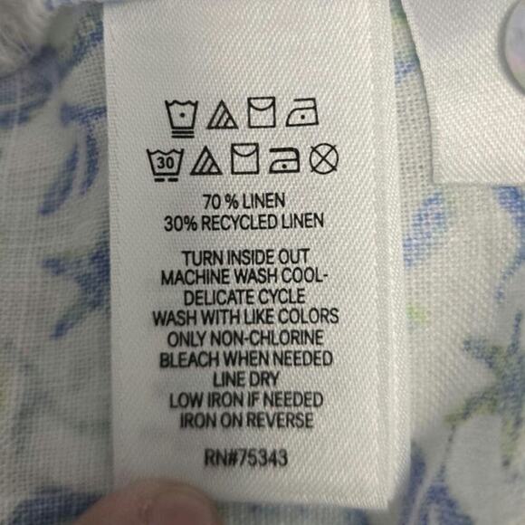 Sigrid Olseen 100 Linen Sea Horse Star Fish Blouse Beach Artisan Nature Inspired - Picture 6 of 6